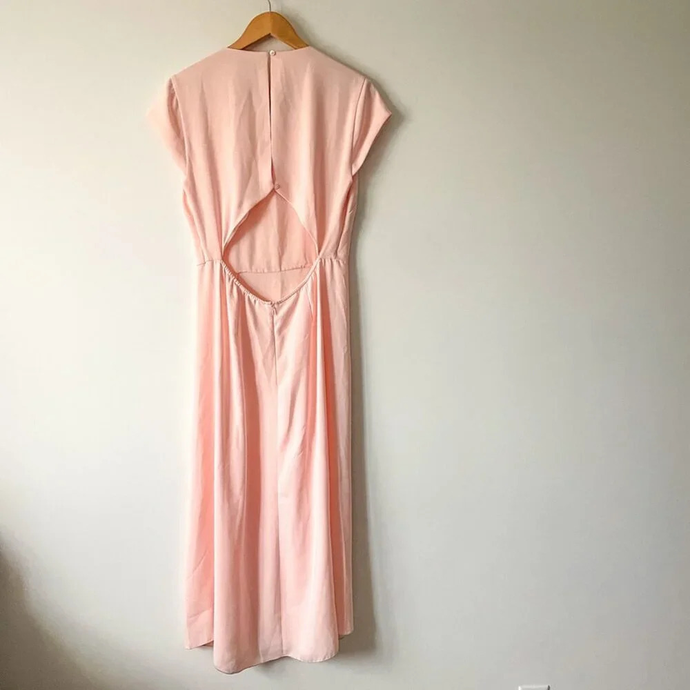 Aritzia Babaton Hamptons  Midi Dress Soft Blush Pink Size 12 - Picture 8 of 11